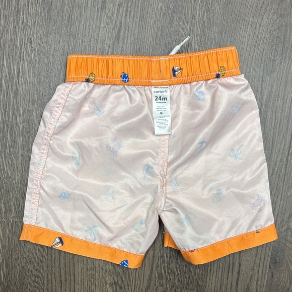 NWOT Carter's 24mo Orange Swim Shorts with Nautical Design. Offers welcome! - Picture 7 of 8